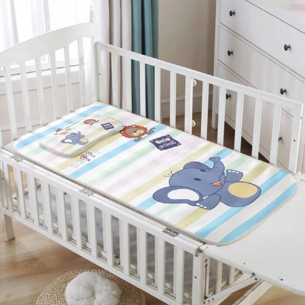 Folding Infant Cartoon Car Sleeping Mat Summer Double-Sided Thick Baby Pad Kindergarten Children Bed Giraffe Viscose Fiber