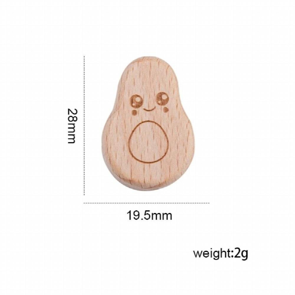 10Pc Wooden Beads Baby Teether Beech Avocado Bead DIY Teething Pacifier Chain Necklace BPA Wood Baby Accessories Nurse Gift