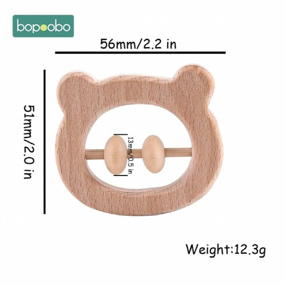 1pc Baby Toy Wooden Teether Food Material Baby Rattle Wood Ring Baby Teether Crib Mobile Toddler Toys Baby Rattle For Kids