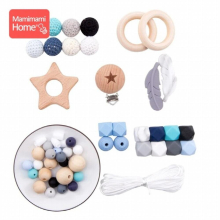 1Set DIY Crafts Gift Crochet Beads Wooden Beads Birth Gift Making Necklace Bracelet Wood Pendant Baby Product Blank Toy