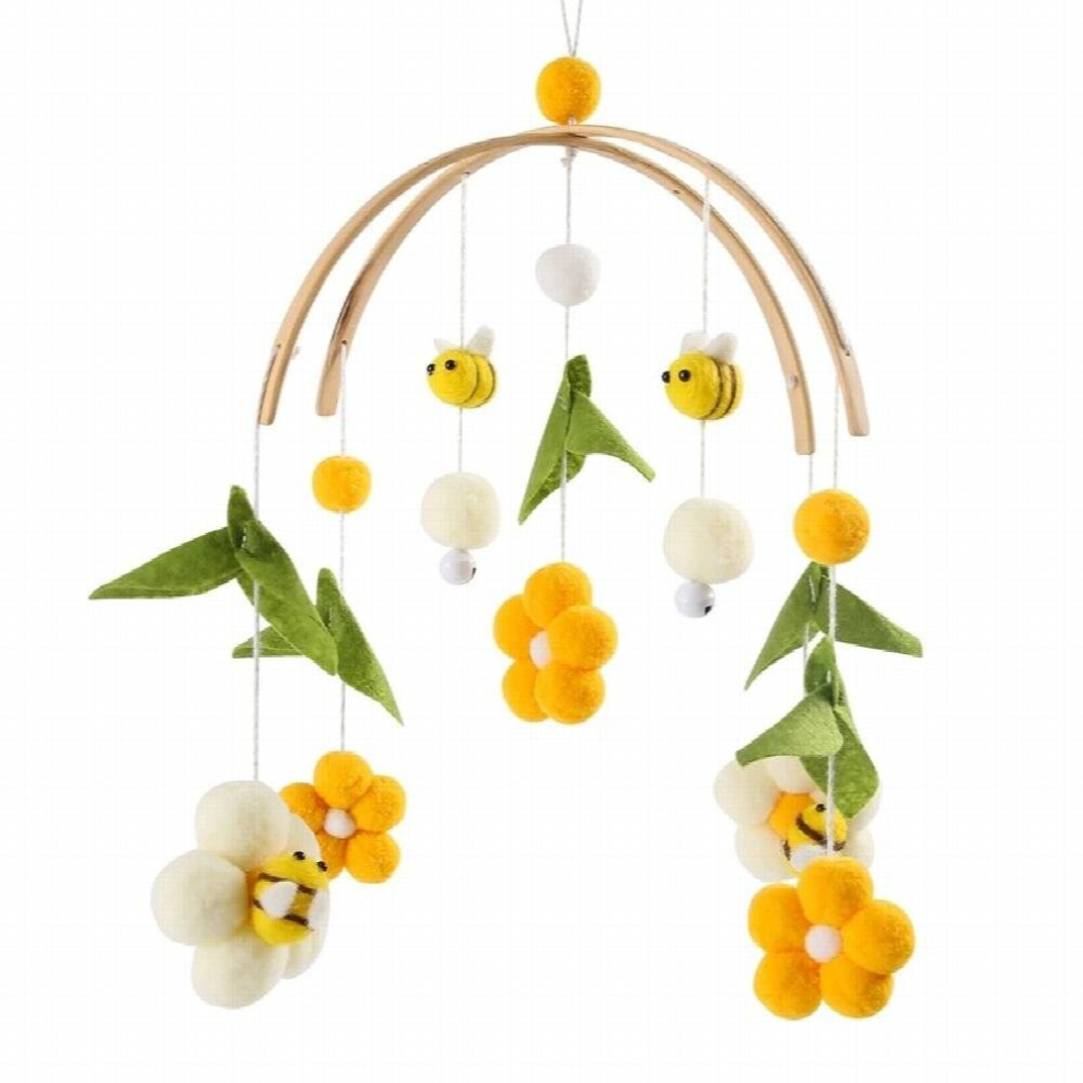 Baby Wooden Bed Bell 360 Degree Rotating Bracket Mobile Hanging Rattles Toys Hanger Baby Crib Mobile Bed Bell Bracket