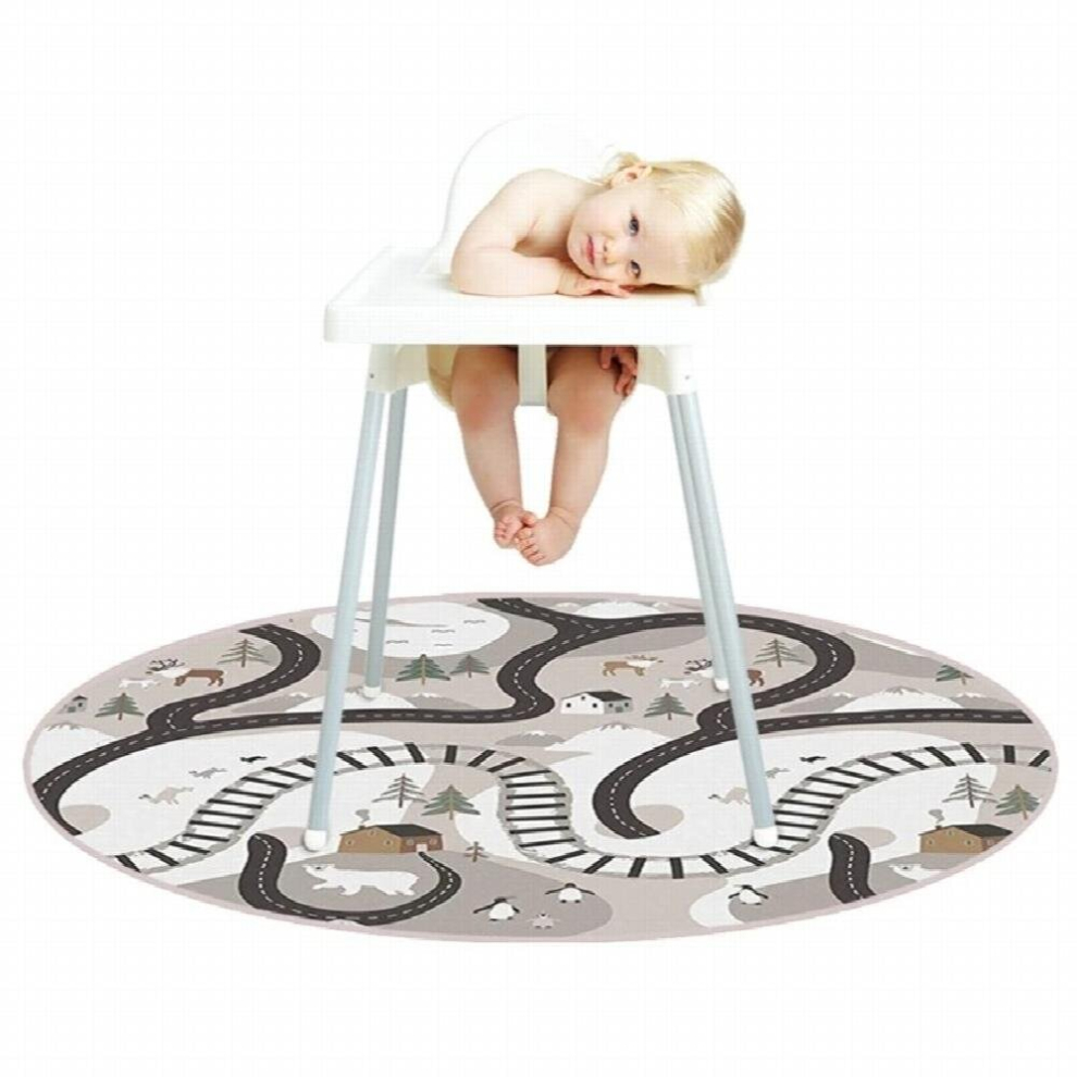 1 Pc Highchair Floor Protector Mat Anti-Slip Silicone Spot Mat Baby Eatting Mat Kids Round Floor Crawling Play Mat