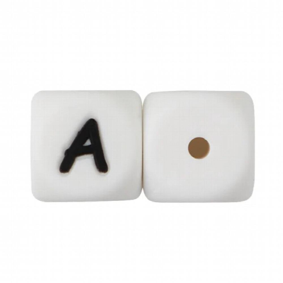 10PCS 12mm Silicone Teethers Letter Beads BPA DIY Loose Bead For Teething Necklace Pacifier Hold