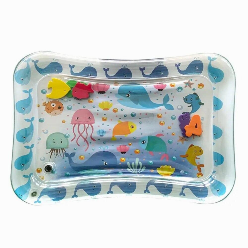Baby Kids Water Play Mat Inflatable Infant Tummy Time Playmat Toddler for Baby Fun Activity Play Center Education Toys Play