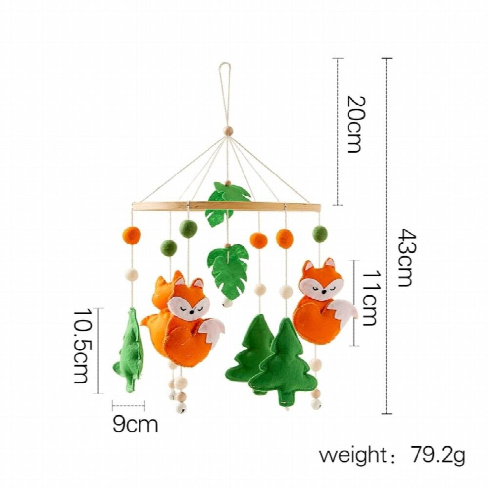 1 Set Baby Bed Bell Rattles Crib Mobiles Toy Rabbit Bear Pendant Animal Fox Rotating Music Rattles For Cots Projection Gift Toys