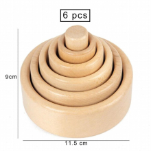 Kids Montessori Toys Rainbow Nesting Bowls Colorful Unpaint Nature Wood Stackable Building Block Education Children Toys