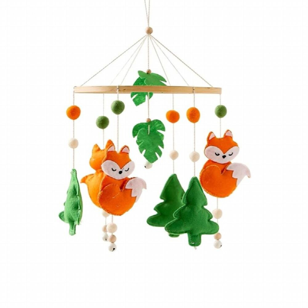 Baby Rattles Crib Mobiles Toy Rabbit Bear Pendant Animal Fox Bed Bell Rotating Music Rattles For Cots Projection Infant Gift Toy