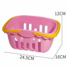 Kitchen Cut Fruit Shopping Basket Pretend Play Toys Kids Mini Supermarket Shopping Hand Basket Model Childrens Role-Playing