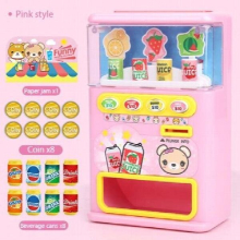 Childrens Simulation beverage vending machine toy Pretend Play Light music Education Toys for Kids girl Games Birthday Toy Gift
