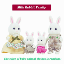 1/12 Doll House Accessorie Girls Games Forest Animal Dolls 3.7 Inch Bunny Rabbit Family Collectible Toys For girls
