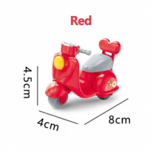 Bunny Red Motorcycle Forest Family 1/12 Q Pull Back Car Furniture Accessories Cake Ornaments Dollhouse Girl Toy