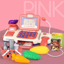 Childrens Supermarket Shopping Cash Register Toy Baby Play House Simulation Cash Register Set for Boys and Girls