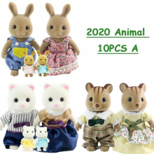 Child Simulation 1:12 Rabbit Koala Bear Dolls For Girls TOY 10/14/18pcs Forest Family Doll Set 1/12 Pretend Play Toy