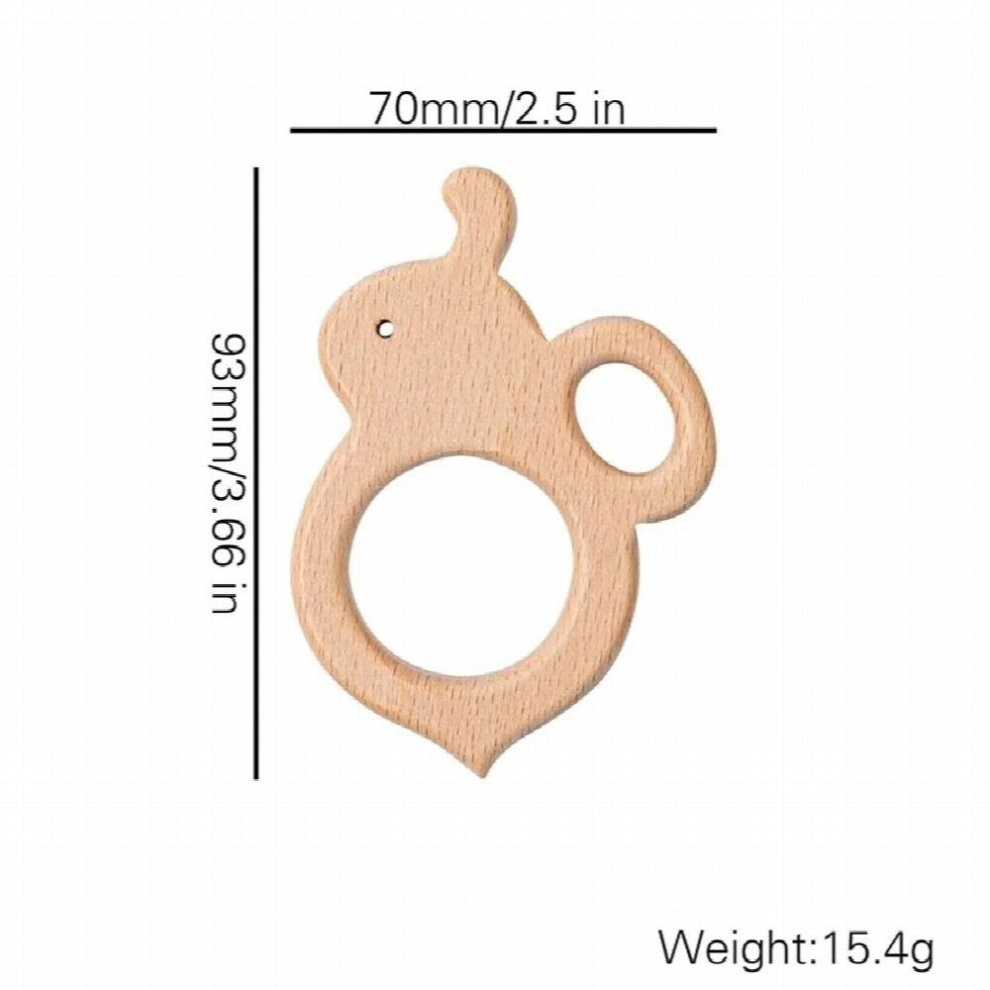 1PC Baby Wooden Teethers Food Toys Wooden Animal Beech Wood Teething Molar Teether Bracelet Pendant Children Bite Stuff