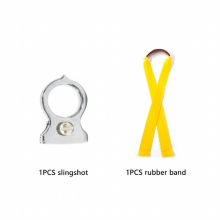 Finger Slingshots Ring Slingshot Catapult Stainless Steel Metal Portable Pocket Catapult with Rubber Band Shooting Toy