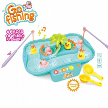 Eletric Magnetic Rotating Light Music Fishing Pond Water Toys Fishing Toys Parent-child Interaction Water Play Games Gift DDJ