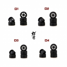 Xcartoys 1/64 ABS Wheels 4 Sets Per Pack Rubber Tire Assembly Rim Modified Parts JDM Model Car Model Tires(16pcs)