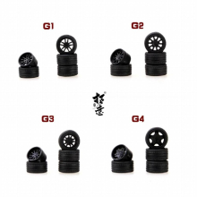 Xcartoys 1/64 ABS Wheels 4 Sets Per Pack Rubber Tire Assembly Rim Modified Parts JDM Model Car Model Tires(16pcs)