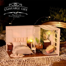 innovative wood Doll House Model Assemble Kit Collectibles Artwork for Kids