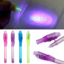 Big Head Luminous Light Pen Magic Purple 2 In 1 UV Light Combo Drawing Invisible Ink Pen Learning Education Toys For Child