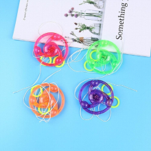 Luminous Spinning Wheel Toy Colorful Novelty Childrens Toy Pull Wire Flywheel Pull Toy Flash Pull Line Led Flywheel Whistle