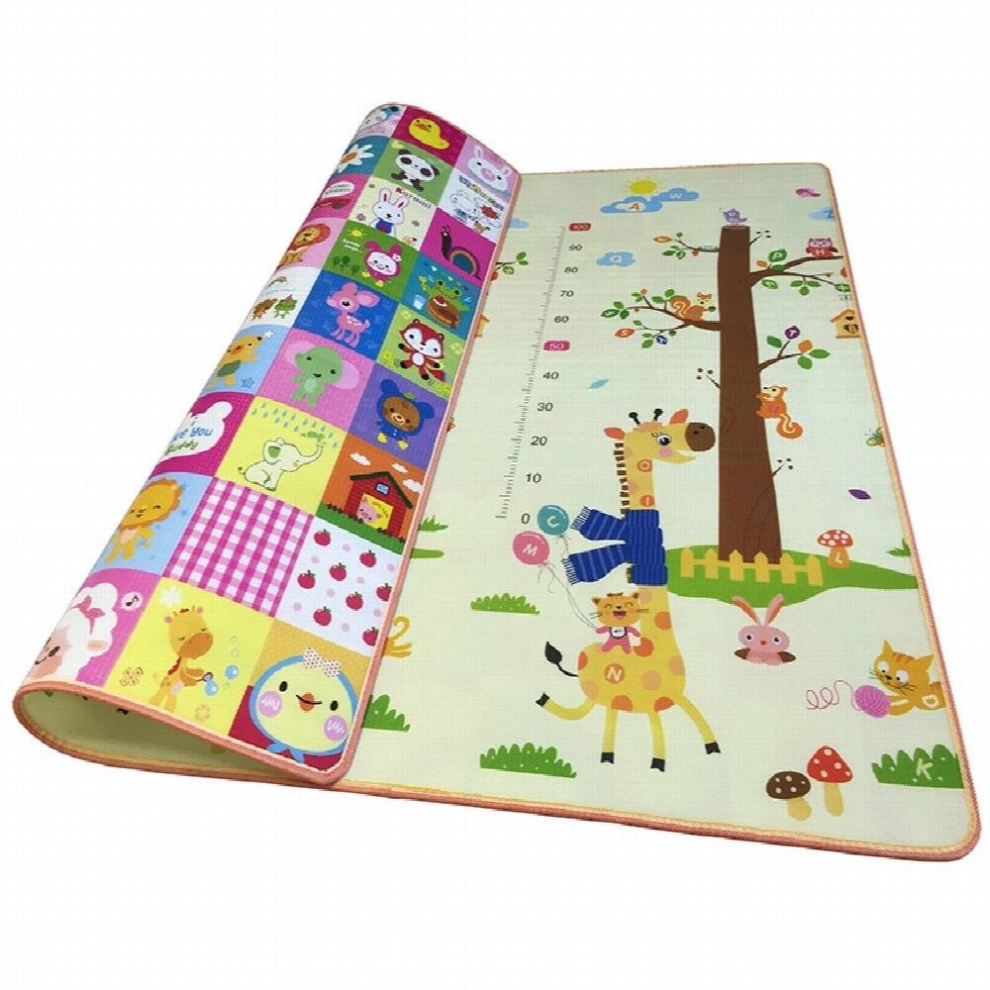 (White, 200CM*180CM) 0.5cm Thick Double-Side Baby Crawling Play Mat 2*1.8 Meter Climb Pad Foam Carpets Kids Puzzle Game Developing Mat