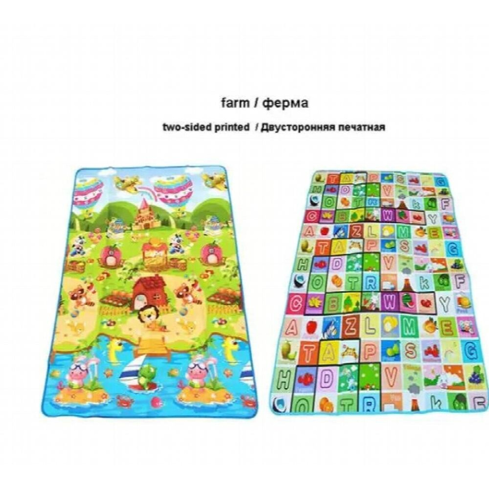 Baby Play Mat 180*120*0.5cm Double Side Dinosaur+Animal Car Children Floor Carpet Kids Crawling Rugs Baby Game Pad Gym Cushion