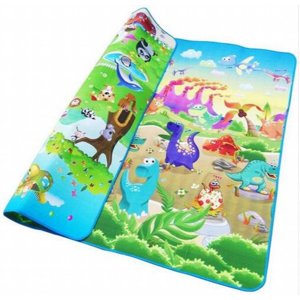 (White, 180CM*120CM) 2m*1.8m*0.5cm Baby Playing Mats Double Surface Crawling Mat Baby Carpet Diosaur+Rug Animal Car Developing Mat for Child Game Pad