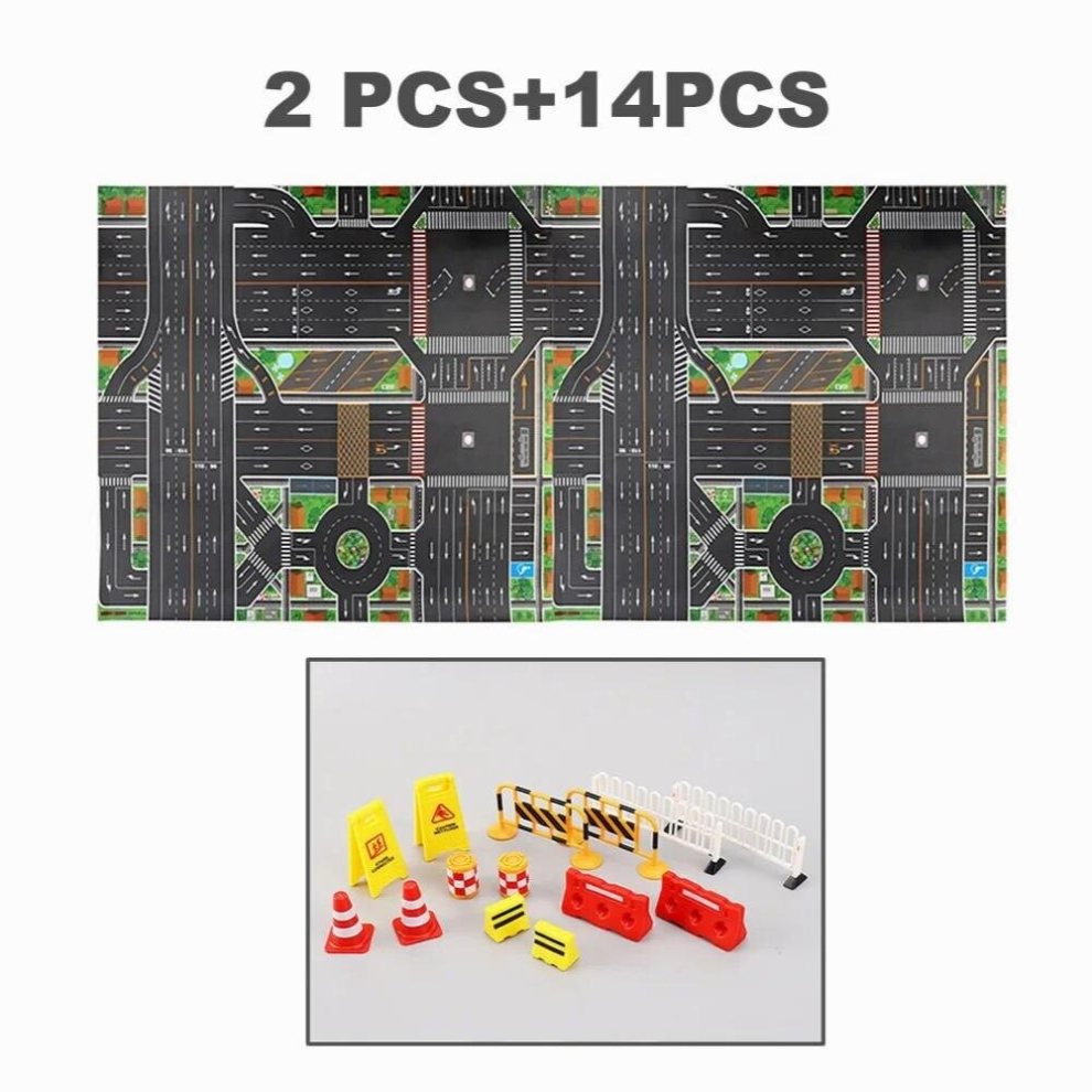 Spliceable Urban Traffic Baby Play Mat Children City Road Car Track Crawling Game Mat Foldable Educational Playmat Floor Carpet
