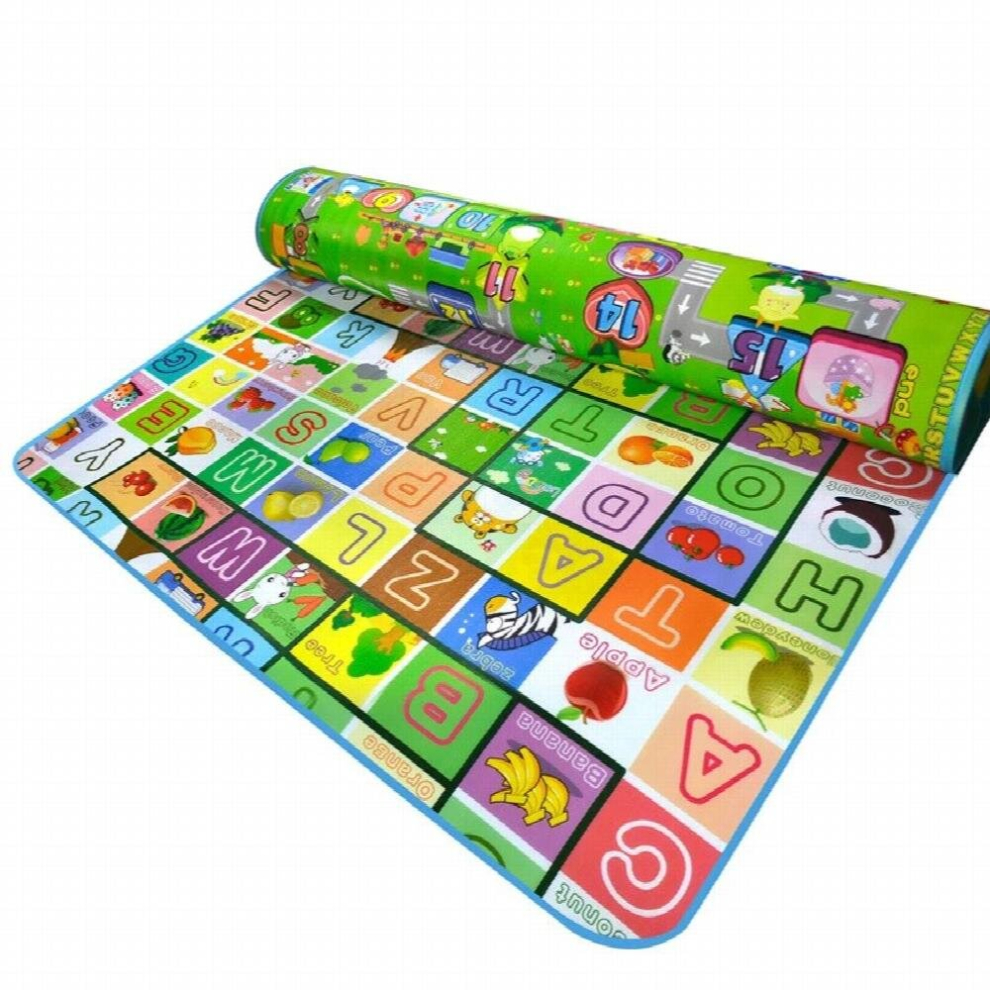 (Pink, 180CM*150CM) Double Surface Baby Carpet Rug Dinosaur Developing Mat for Children Game Pads Foldable Baby Play Mats 0.5cm Thick Crawling Mats