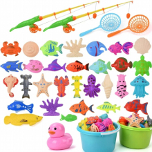 Magnetic Fishing Toy Childrens Play Water Game Toy Set Bathing Swim Pool Outdoor Fun Parent-child Interactive Toy Gift For Kids
