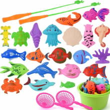 Magnetic Fishing Toy Childrens Play Water Game Toy Set Bathing Swim Pool Outdoor Fun Parent-child Interactive Toy Gift For Kids