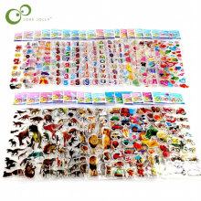 25 Sheets 3D Cartoon Stickers Waterproof Bubble PVC DIY Sticker Princess Car Girls Boys Kids Children GYH