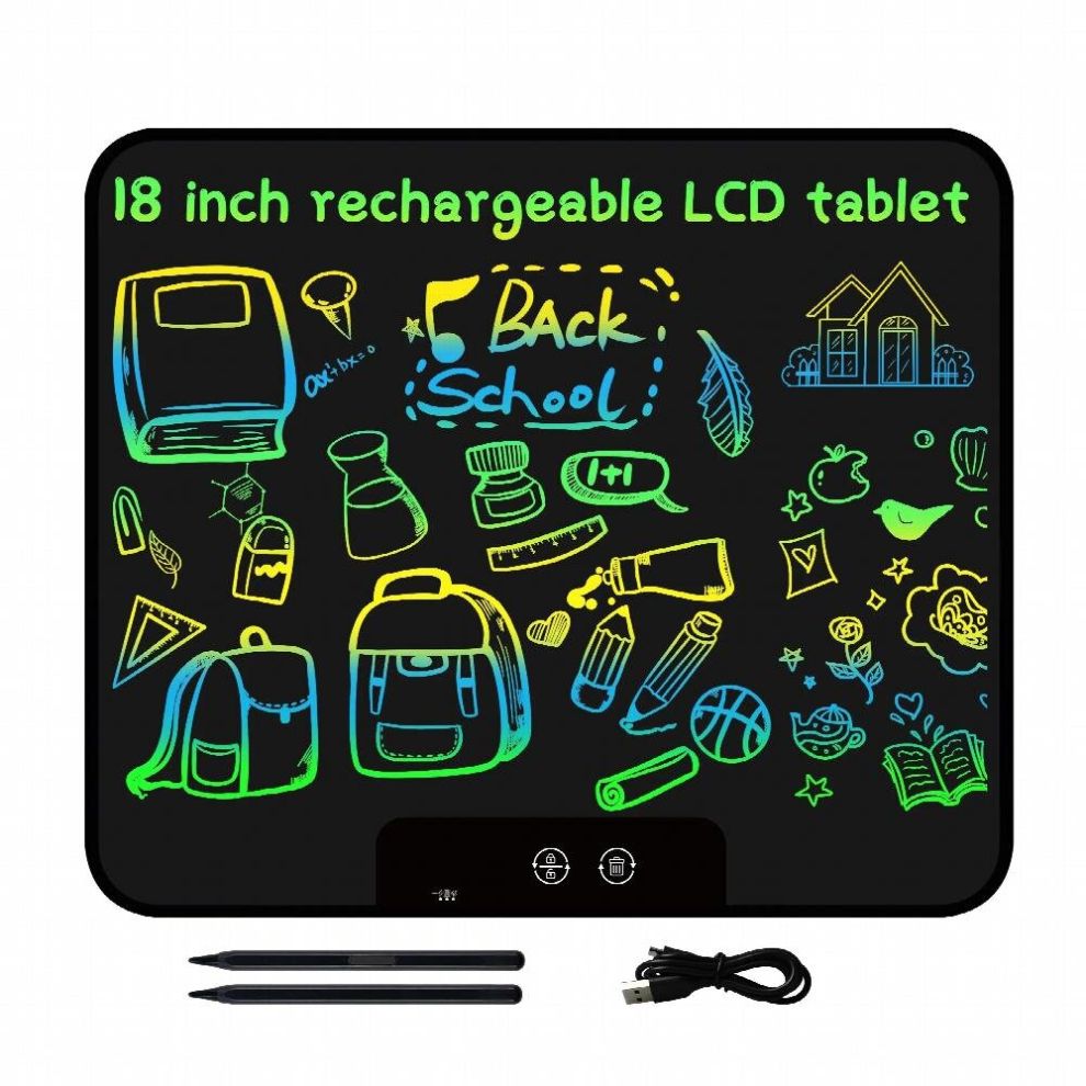 18 Inch Rechargeable Colorful Lcd Writing Tablet Adults Office Painting Graffiti Doodle Electronic Drawing Board Handwriting Pad 885678750378