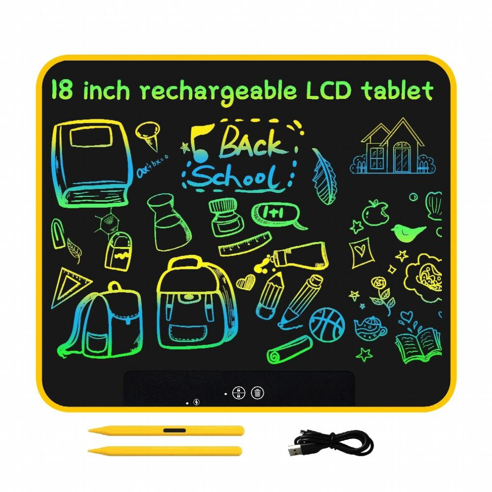 18 Inch Rechargeable Colorful Lcd Writing Tablet Adults Office Painting Graffiti Doodle Electronic Drawing Board Handwriting Pad 885678750385