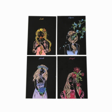 4pc 20X14CM DIY Colorful Night View Scraping Painting Magic Scratch Art Painting Paper Manual Drawing Toys Kids Education Toys
