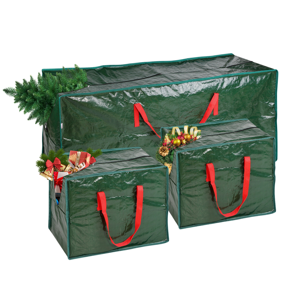 VinsaniÂ® 3pcs Extra Lage Christmas Tree Storage Bags Waterproof Durable Xmas Tree Accessories DÃ©cor Organiser with Handles Prevents Moisture & Dust