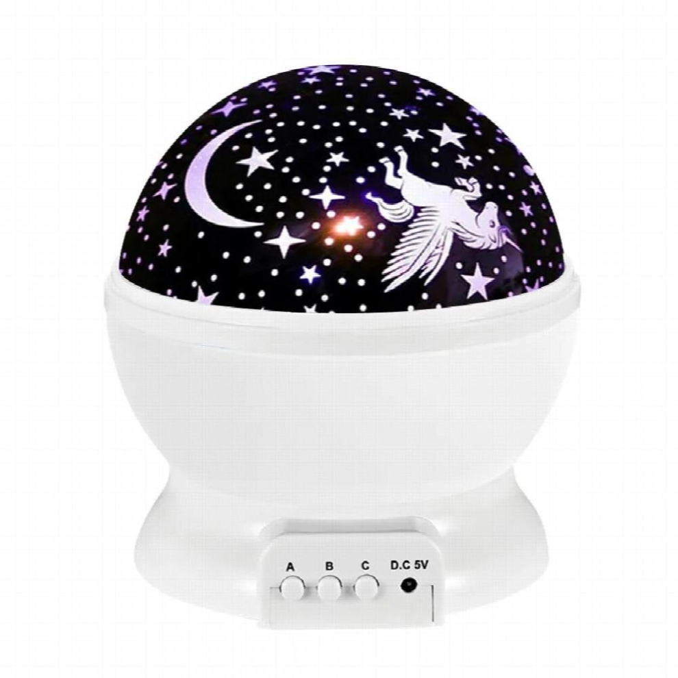 Unicorn Night Projector Lamp Starry Sky Star Children Kids Baby Sleep Dinosaurs Led Usb Rotating Projection Lamp Gift Set Light