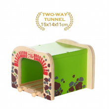 Wooden Railway Track Cave Tunnel Parking Station Accessories Fit for Biro Wood Track Educational Toys for Children