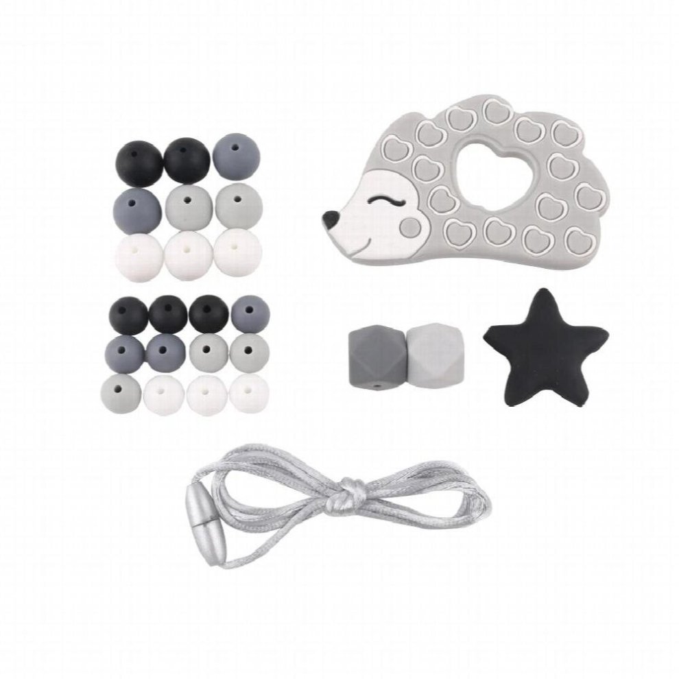 1set Silicone Beads Teether Rodent Food BPA Fox Rabbit DIY Accessories Set Pacifier Chain Clips DIY Necklace Baby Toy