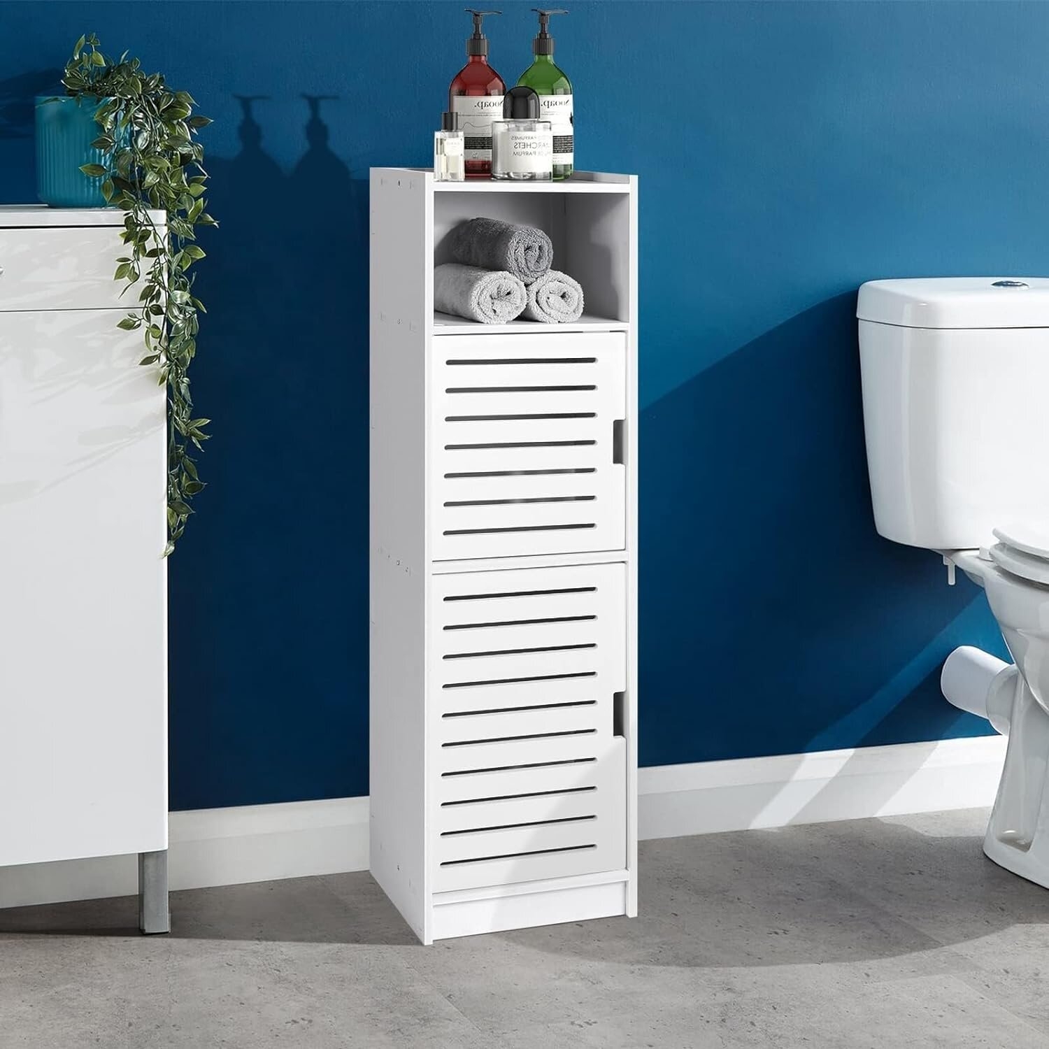 Waterproof Bathroom Cabinets,Bathroom Storage Units with Open Storage ...