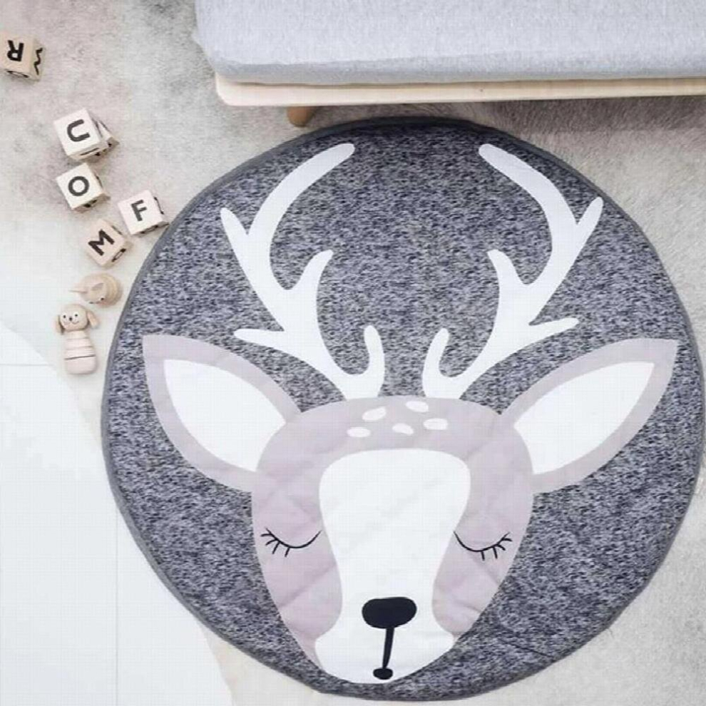 Play Mat Cartoon Animal Baby Mat Newborn Infant Crawling Blanket Cotton Round Floor Carpet Rugs Mat for Kids Room Nursery Decor