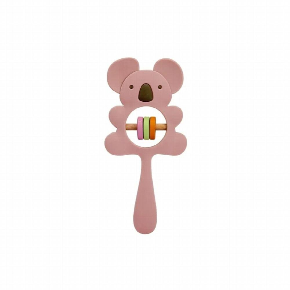 1PCS Silicone Teether Koala Elephant Handbells Rattles BPA Rodents Teething Necklace Food Infant Chewable Baby Toys