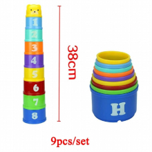 Baby Stacking Cup Rainbow Stacking Ring Tower Toys Early Educational Intelligence Toy Children Birthday Christmas Gift ZXH