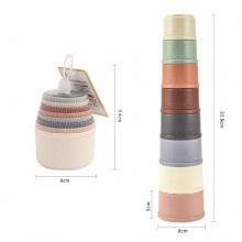 Stacking Cup Toys Baby Early Educational Intelligence Toy Folding Tower Toys Cartoon Bath Toys Children Birthday Christmas Gift