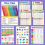 8 Theme Educational Math A4 Posters Add Subtract Multiply Divide Shape Elementary School kids Learning Toy Classroom Decoration 2