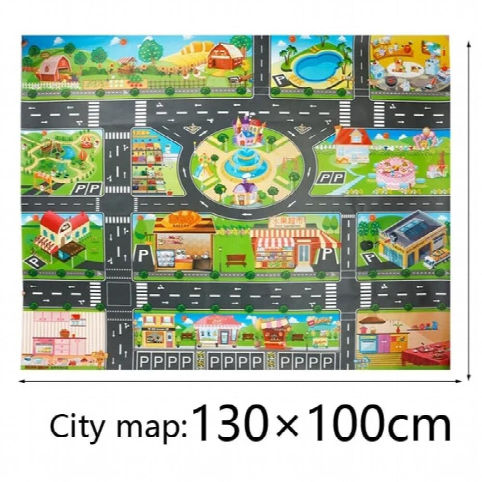 130*100CM Large City Traffic Car Park Play Mat Waterproof Non-woven Collapsible Kids Playmat Car Toys for Childrens Mat