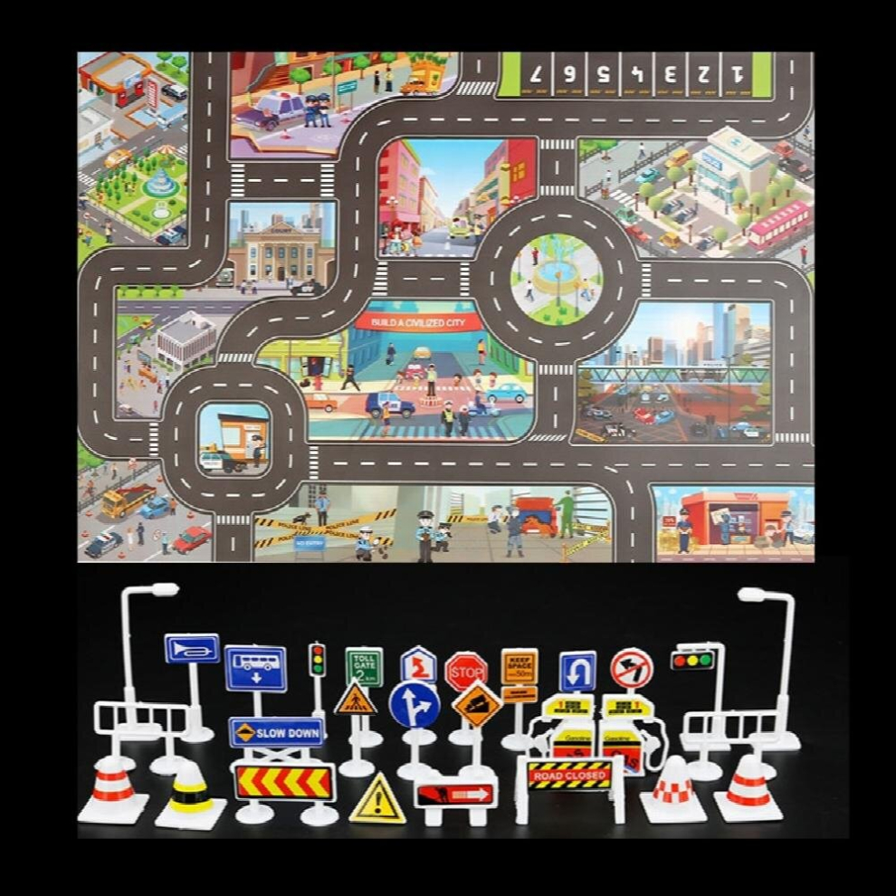 Baby Play Mat Road Map for Kids Cartoon Plastic Thin Traffic Rug Little Boys Girls Toys Playmat Babies Playing Educational Mat