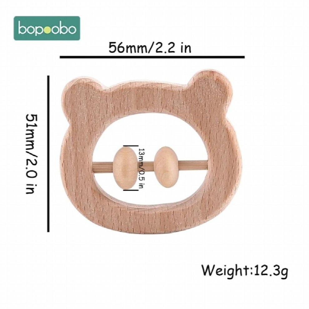 1pc Baby Toy Wooden Teether Food Material Baby Rattle Wood Ring Baby Teether Crib Mobile Toddler Toys Baby Rattle For Kids