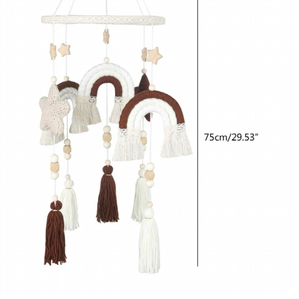 Baby Crib Mobile Rattle Toys Boho Rainbow Star Tapestry Bed Bell Wind Chime Rattles Newborn Kids Nursery Bedroom Decor